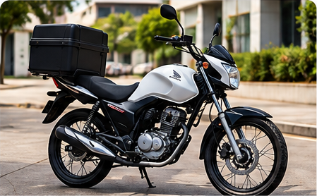 Motocicleta preparada para entregas